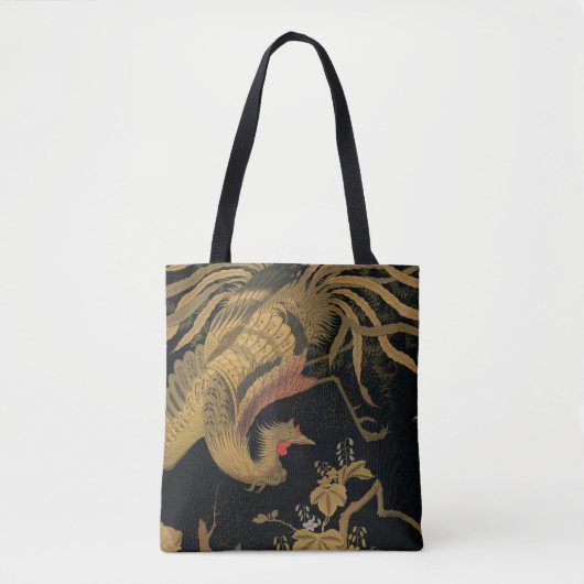 Golden Rooster Bird Japans Classic Antiek Tote Bag (Voorkant)