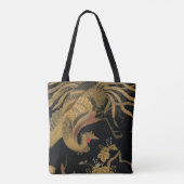 Golden Rooster Bird Japans Classic Antiek Tote Bag (Achterkant)