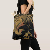 Golden Rooster Bird Japans Classic Antiek Tote Bag (Dichtbij)