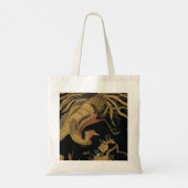 Golden Rooster Bird Japans Classic Antiek Tote Bag (Achterkant)