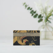 Golden Rooster Bird Japans Classic Antiek Visitekaartje (Staand voorkant)