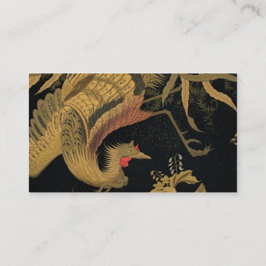 Golden Rooster Bird Japans Classic Antiek Visitekaartje (Achterkant)