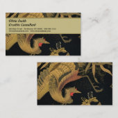 Golden Rooster Bird Japans Classic Antiek Visitekaartje (Voorkant / Achterkant)