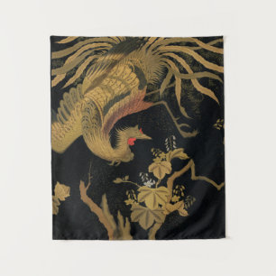 Golden Rooster Bird Japans Classic Antiek Wandkleed