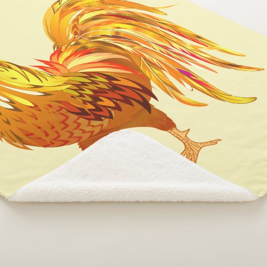 Golden Rooster Chicken Boerderij Animal Bird Art Sherpa Deken (3/4)