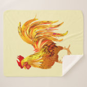 Golden Rooster Chicken Boerderij Animal Bird Art Sherpa Deken (Voorkant (horizontaal))