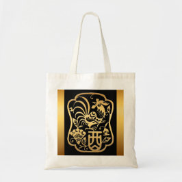 Golden Rooster Chinees Jaar Zodiac Black 1 Bag Tote Bag
