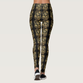 Golden Rooster Jaar 2017 S Papercut zwart leggings
