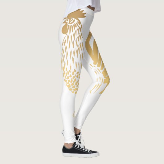 Golden Rooster Jaar 2017 Witte Leggings (Rechts)
