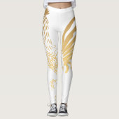 Golden Rooster Jaar 2017 Witte Leggings (Voorkant)