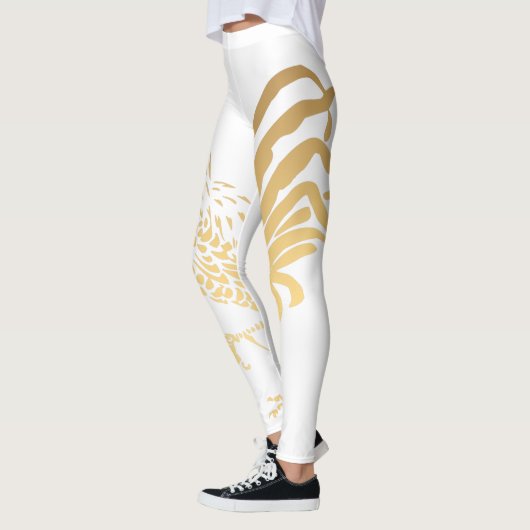 Golden Rooster Jaar 2017 Witte Leggings (Links)