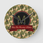 Golden Rooster Pattern Ronde Klok (Voorkant)