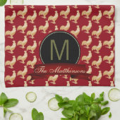  Golden Rooster Pattern Theedoek (Gevouwen)