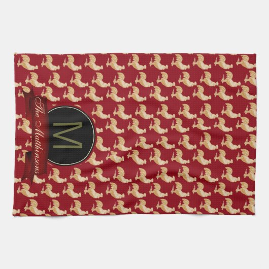  Golden Rooster Pattern Theedoek (Horizontaal)