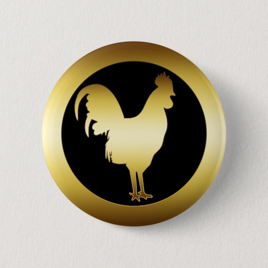 GOLDEN ROOSTER RONDE BUTTON 5,7 CM (Voorkant)