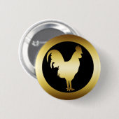 GOLDEN ROOSTER RONDE BUTTON 5,7 CM (Voorkant /achterkant)