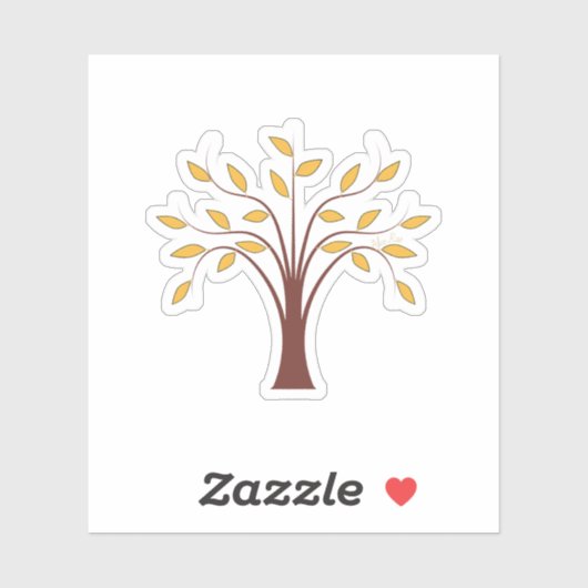 Golden Roots Tree Sticker – Aardse vinylsticker (Vel)