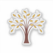 Golden Roots Tree Sticker – Aardse vinylsticker (Voorkant)