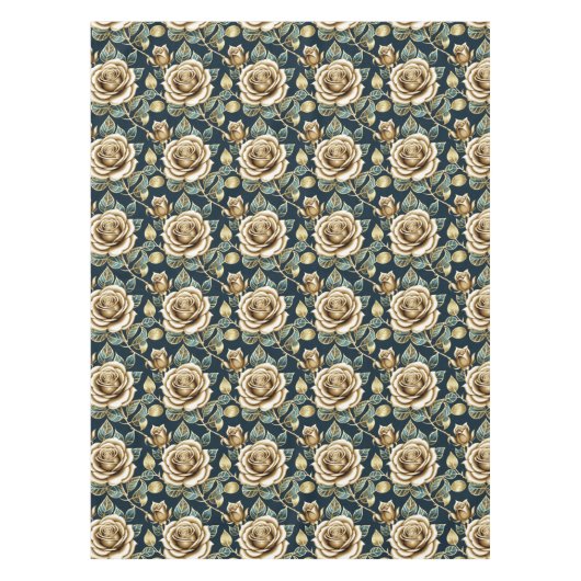 Golden Roses With a Metallic Finish Tafelkleed (Voorkant)