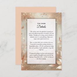 Golden Rosewood Enchanted Forest Wedding Informatiekaartje