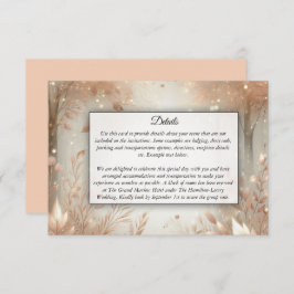 Golden Rosewood Enchanted Forest Wedding Informatiekaartje
