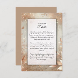 Golden Rosewood Enchanted Forest Wedding Informatiekaartje