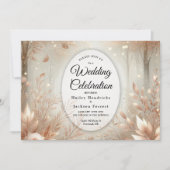 Golden Rosewood Enchanted Forest Wedding Kaart (Voorkant)
