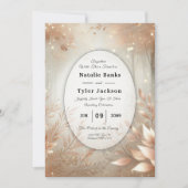 Golden Rosewood Enchanted Forest Wedding Kaart (Voorkant)