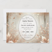 Golden Rosewood Enchanted Forest Wedding Kaart (Voorkant)