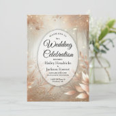 Golden Rosewood Enchanted Forest Wedding Kaart (Staand voorkant)