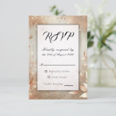 Golden Rosewood Enchanted Forest Wedding RSVP Kaartje (Staand voorkant)