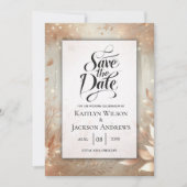 Golden Rosewood Enchanted Forest Wedding Save The Date (Voorkant)