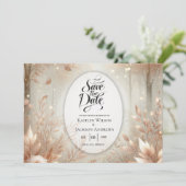 Golden Rosewood Enchanted Forest Wedding Save The Date (Staand voorkant)