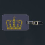Golden Royal Crown I   je rug. en ideeën Bagagelabel<br><div class="desc">Luxe grafische vormgeving door EDDA Froehlich | Deze prachtige gouden kroon is eenvoudig aan te passen aan uw partij of gebeurtenis door jouw tekst-details, tekenstijl, tekengrootte en kleur toe te voegen. Het is voor alle zelfbewuste mensen en fans. | Voor andere design en producten kunt u contact met mij opnemen:...</div>