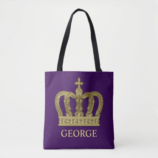 Golden Royal Crown II + je rug. en ideeën Tote Bag (Voorkant)