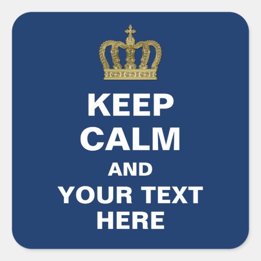 Golden Royal Crown II + je rug. en ideeën Vierkante Sticker (Voorkant)