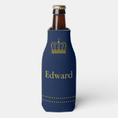 Golden Royal Crown + je ruggengraat. en ideeën Flesjeskoeler (Fles Voorkant)