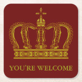 Golden Royal Crown + je ruggengraat. en ideeën Kartonnen Onderzetters (Voorkant)