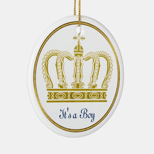 Golden Royal Crown + je ruggengraat. en ideeën Keramisch Ornament (Rechts)