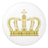 Golden Royal Crown + je ruggengraat. en ideeën Keramische Knop (Voorkant)