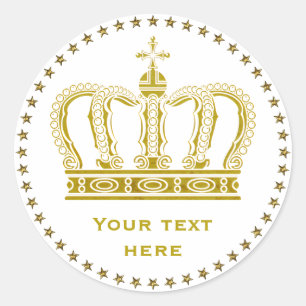 Golden Royal Crown + je ruggengraat. en ideeën Ronde Sticker