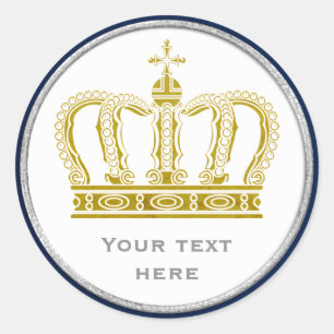 Golden Royal Crown + je ruggengraat. en ideeën Ronde Sticker