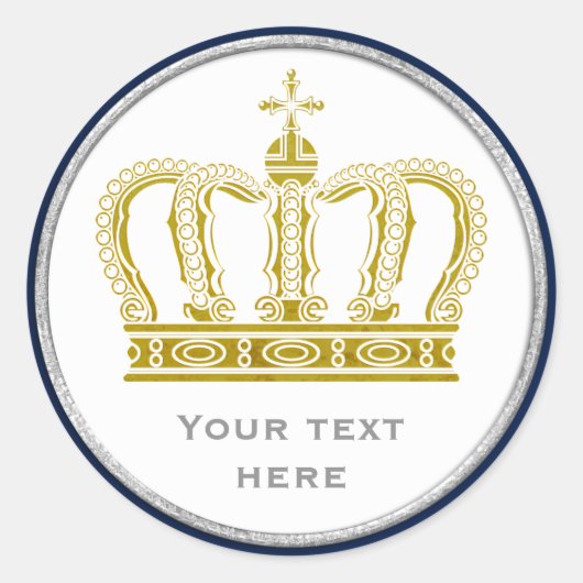 Golden Royal Crown + je ruggengraat. en ideeën Ronde Sticker (Voorkant)