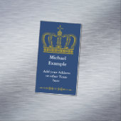 Golden Royal Crown + je ruggengraat. en tekst Visitekaartje Magneet (Voorbeeld)