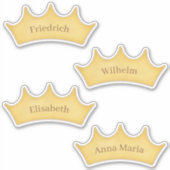 Golden Royal Crown School & Home Custom Name Sticker (Voorkant)