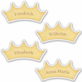 Golden Royal Crown School & Home Custom Name Sticker