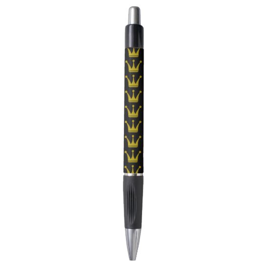 Golden Royal Crowns Border + jouw backgr. en ideeë Pen (Voorkant Verticaal)