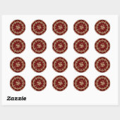 Golden Royal Fleur-de-Lis cirkel element. Monogram Ronde Sticker (Vel)