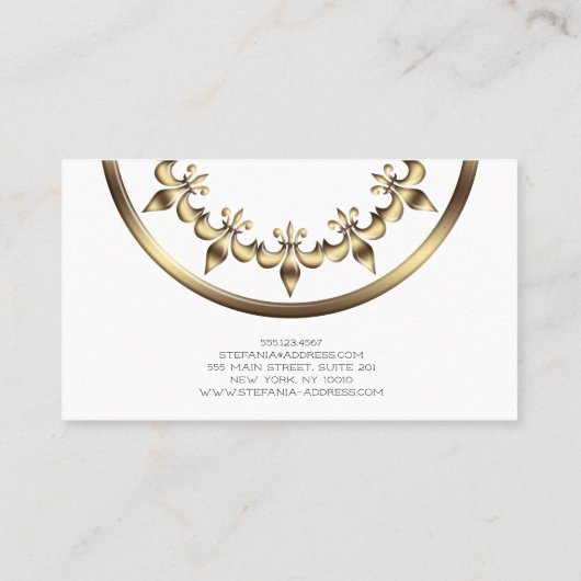 Golden Royal Fleur-de-Lis element. Visitekaartje (Achterkant)