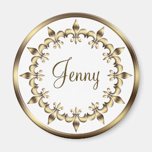 Golden royal gradient element. Fleur-de-Lis. Magneet